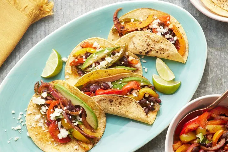 A plate of veggie fajitas